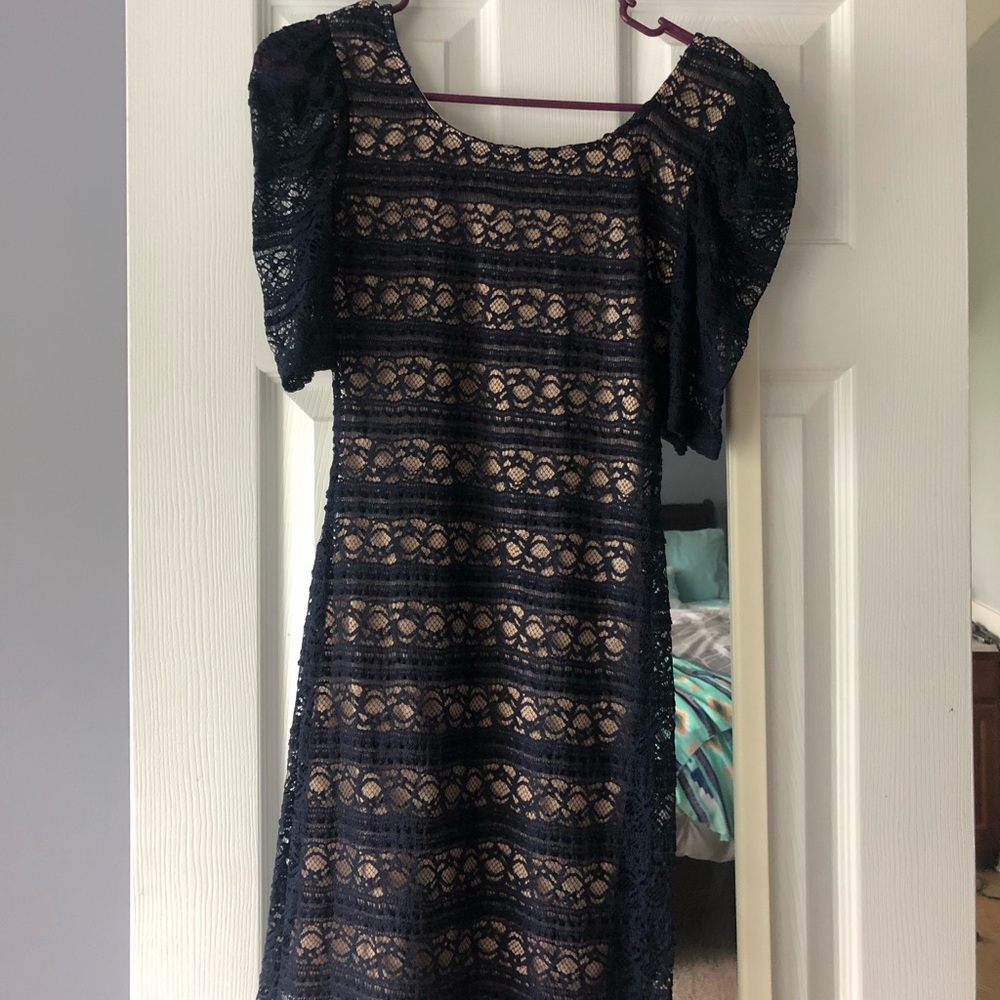 Navy blue lace dress